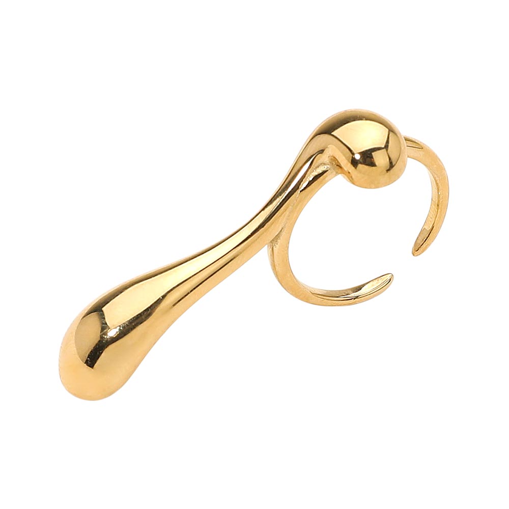 Sculptured Abstract Drop Accent Ring