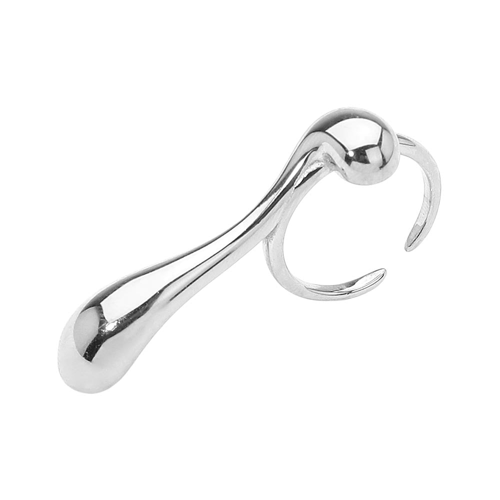 Sculptured Abstract Drop Accent Ring